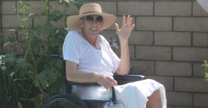 Dad getting some sun in the garden