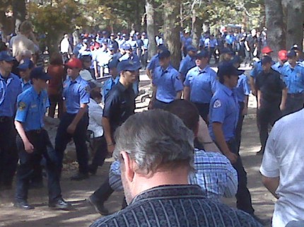 Eric is on the left side marching towards the cadet seating area