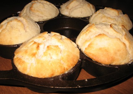 Sourdough biscuits in the cast iron biscuit pan