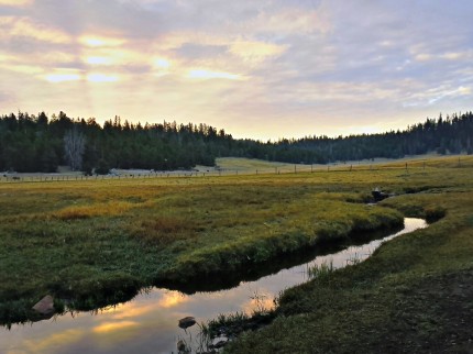 Sunrise over Casa Vieja Meadows and Nine Mile Creek