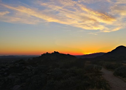 Sunset from Two Trees Trail - Box Springs Mountain Park